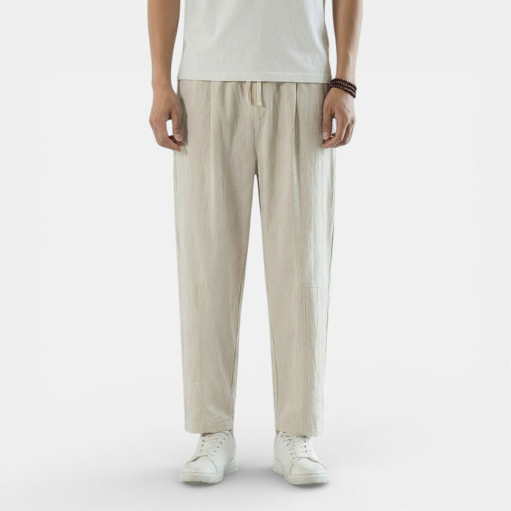 Michael Sydney men's casual drawcord pants, front view