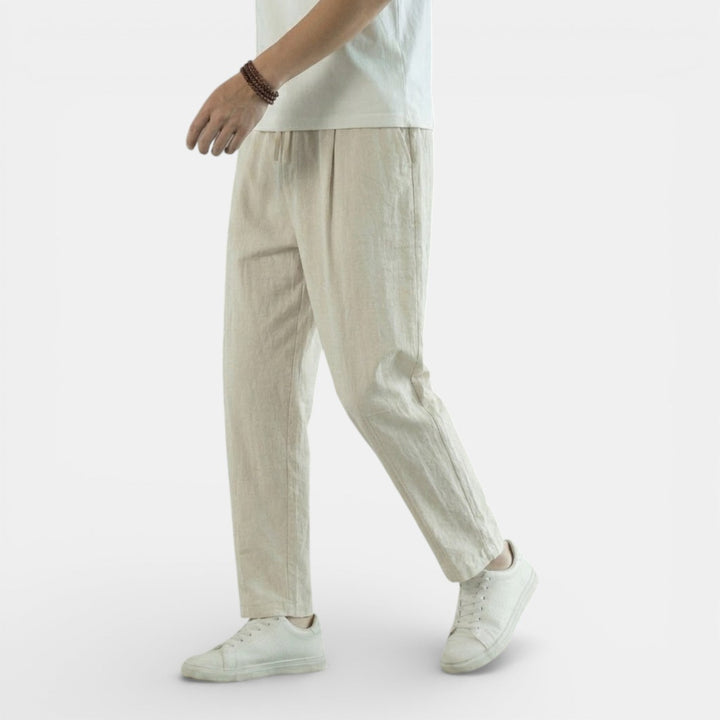 Michael Sydney men's casual drawcord pants, front view