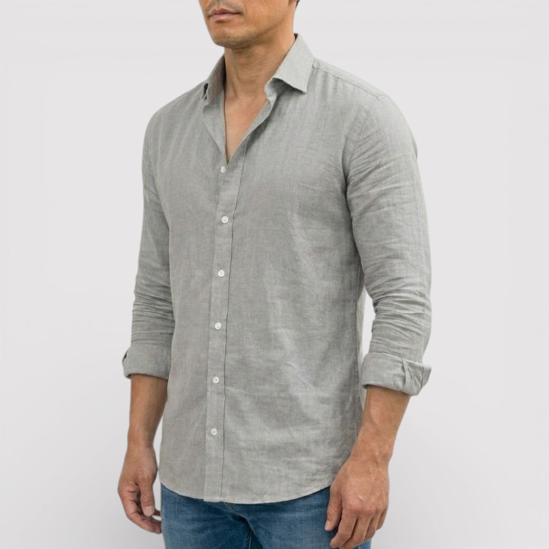 Michael Sydney men's roll-up sleeve shirt, front view