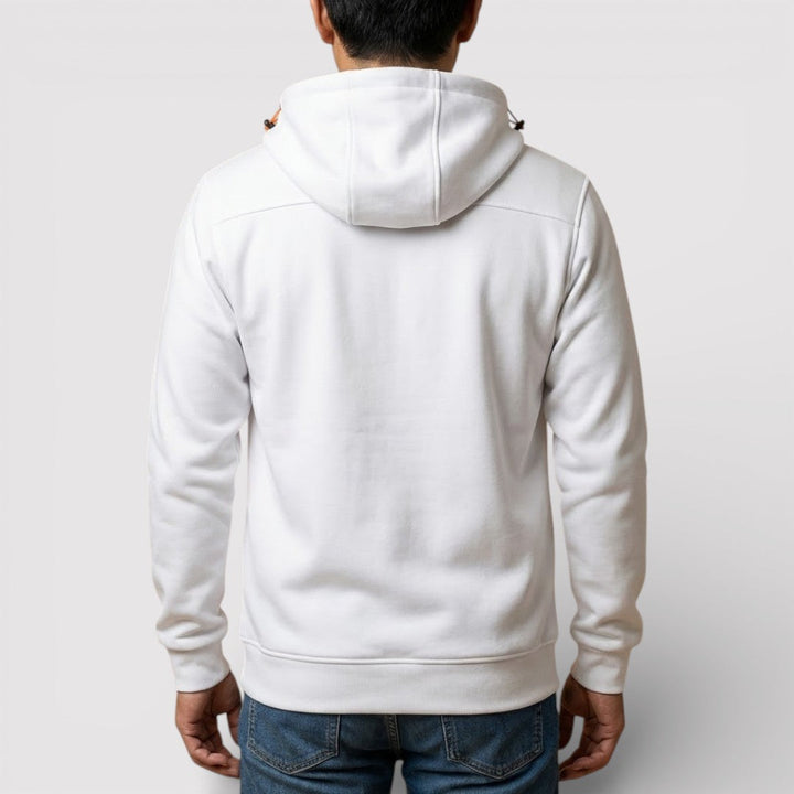 Michael Sydney men's zip hoodie with hood, front view