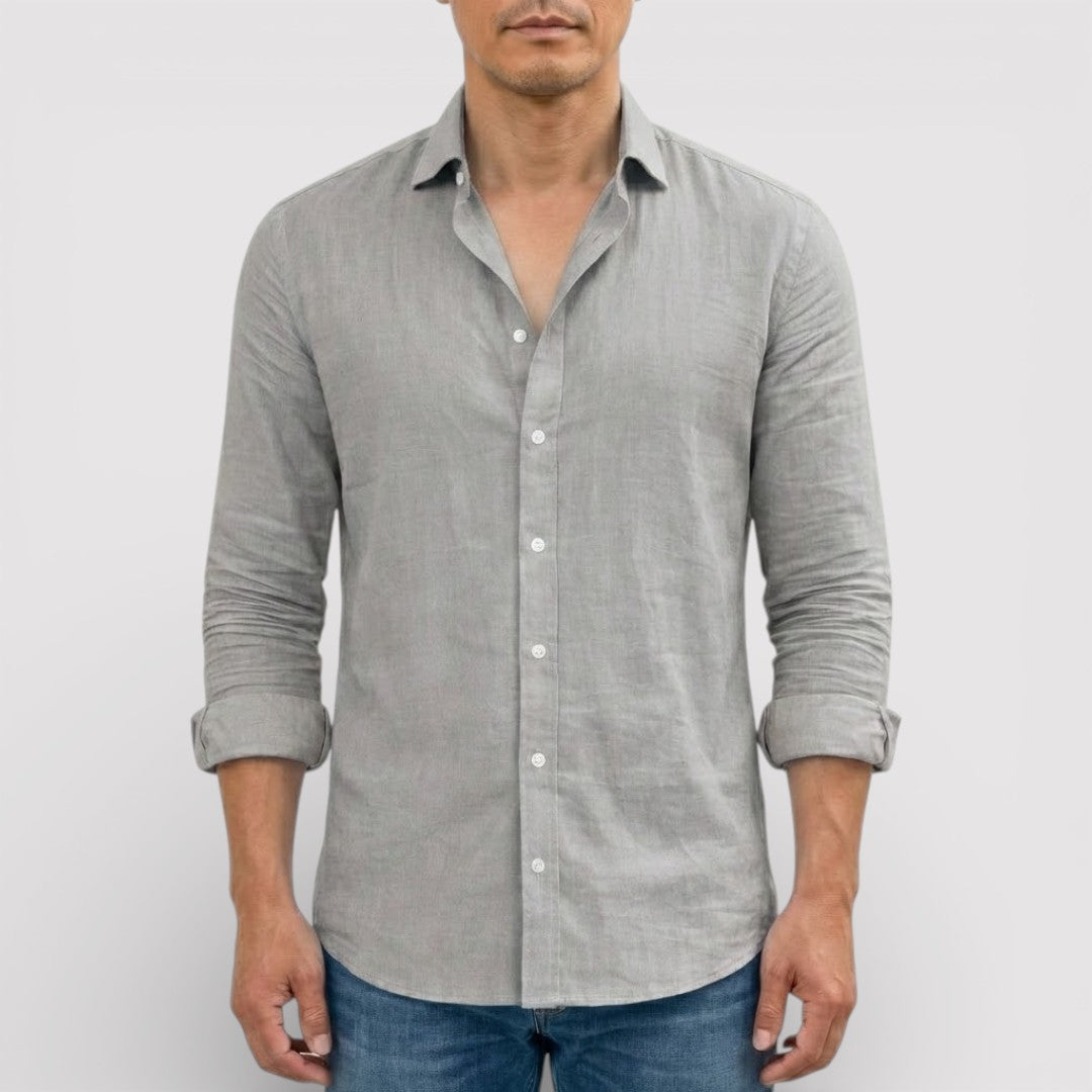 Michael Sydney men's roll-up sleeve shirt, front view