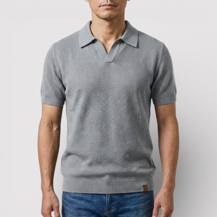 Michael Sydney men's polo shirt without placket, front view