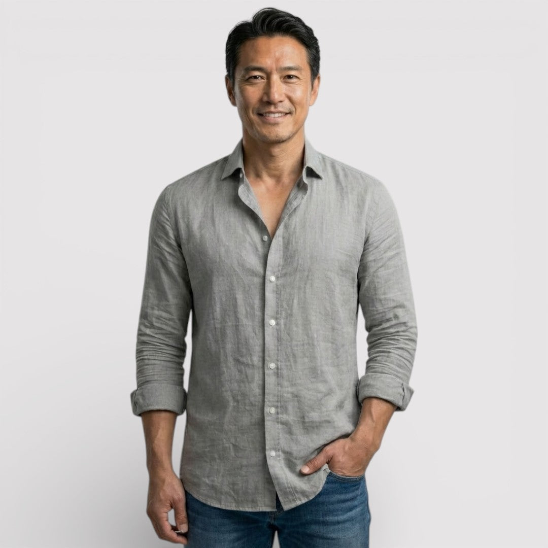 Michael Sydney men's roll-up sleeve shirt, front view