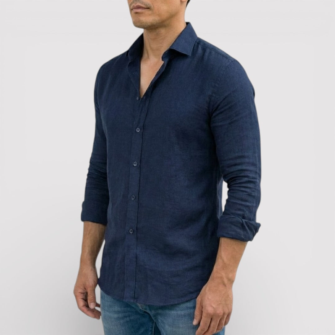 Michael Sydney men's roll-up sleeve shirt, front view