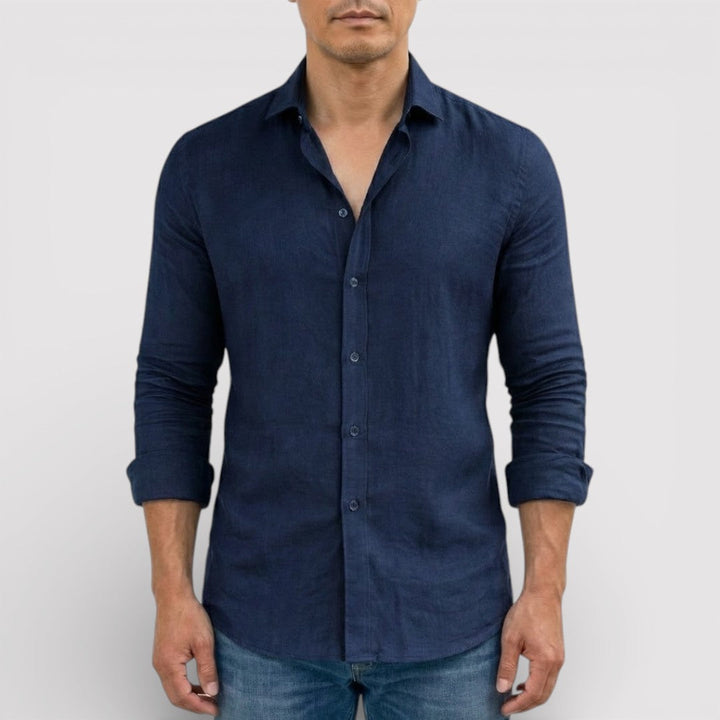Michael Sydney men's roll-up sleeve shirt, front view