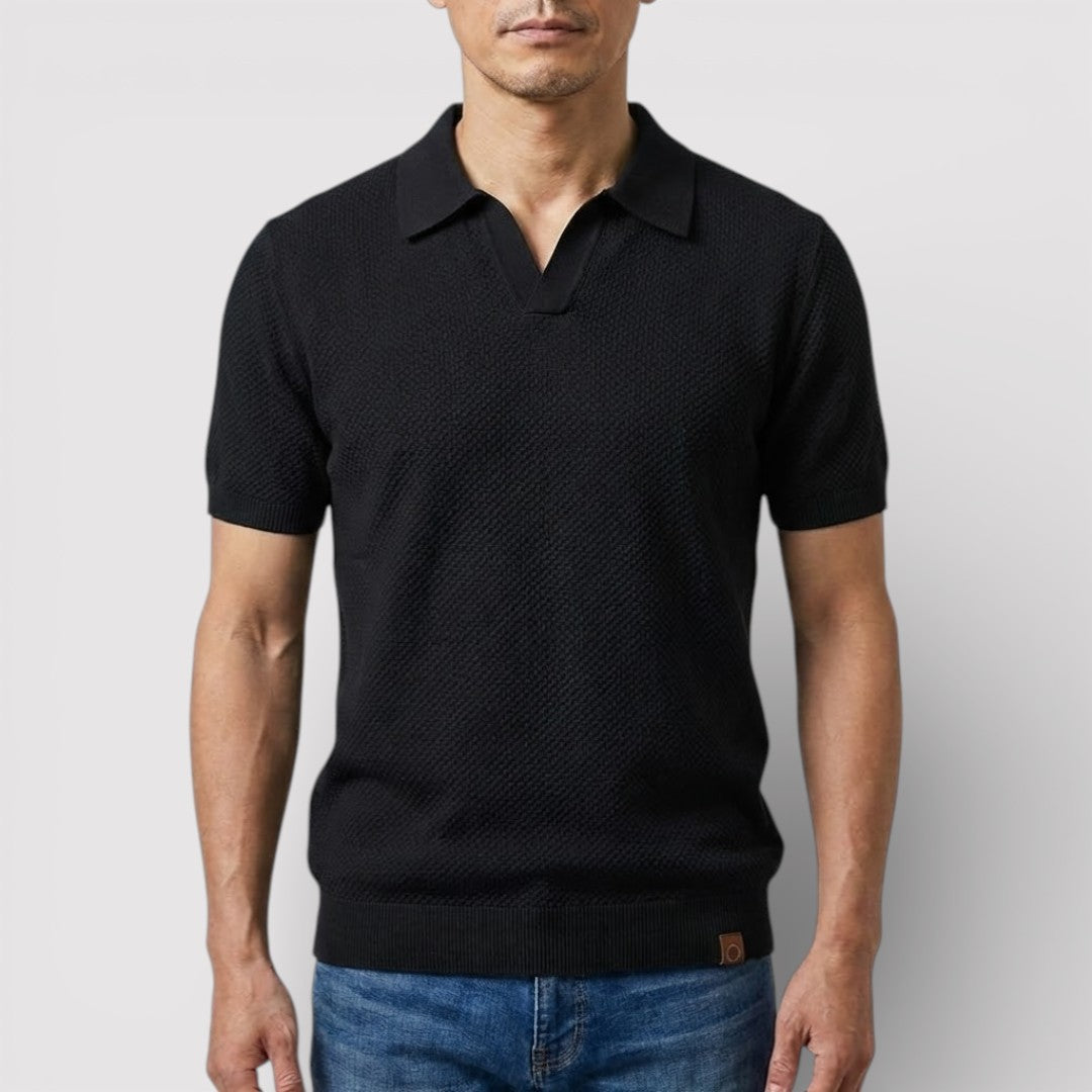 Michael Sydney men's polo shirt without placket, front view