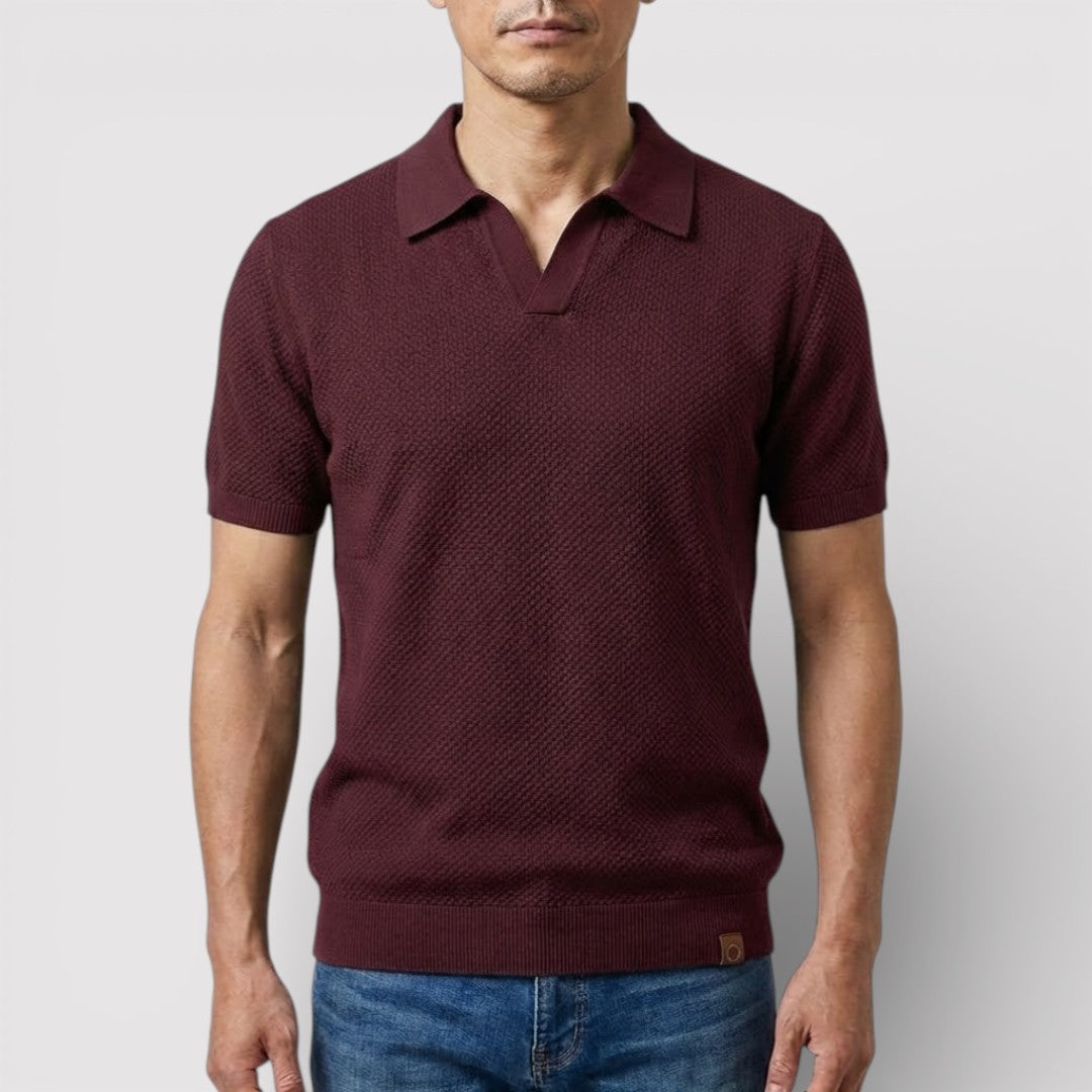 Michael Sydney men's polo shirt without placket, front view