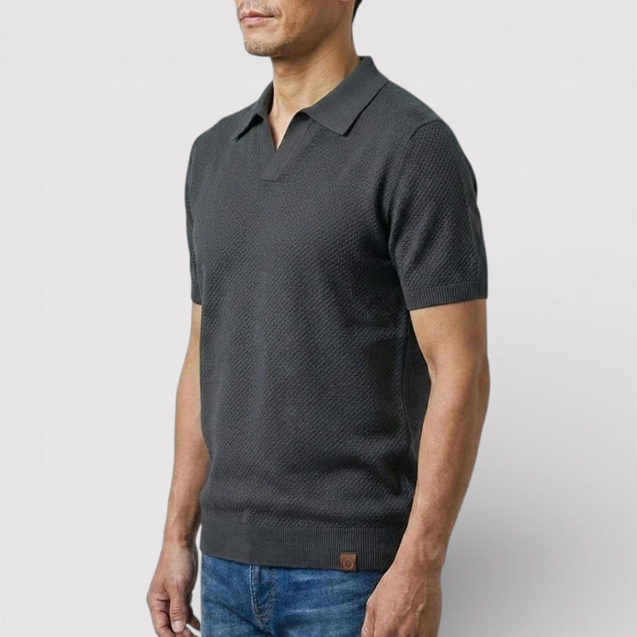 Michael Sydney men's polo shirt without placket, front view