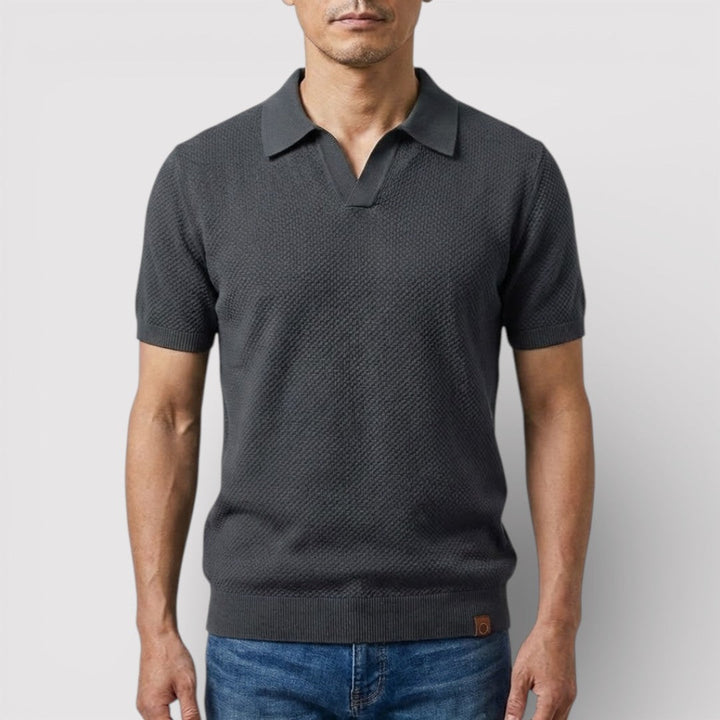 Michael Sydney men's polo shirt without placket, front view