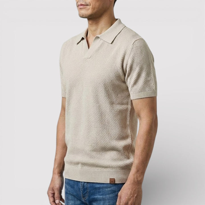 Michael Sydney men's polo shirt without placket, front view