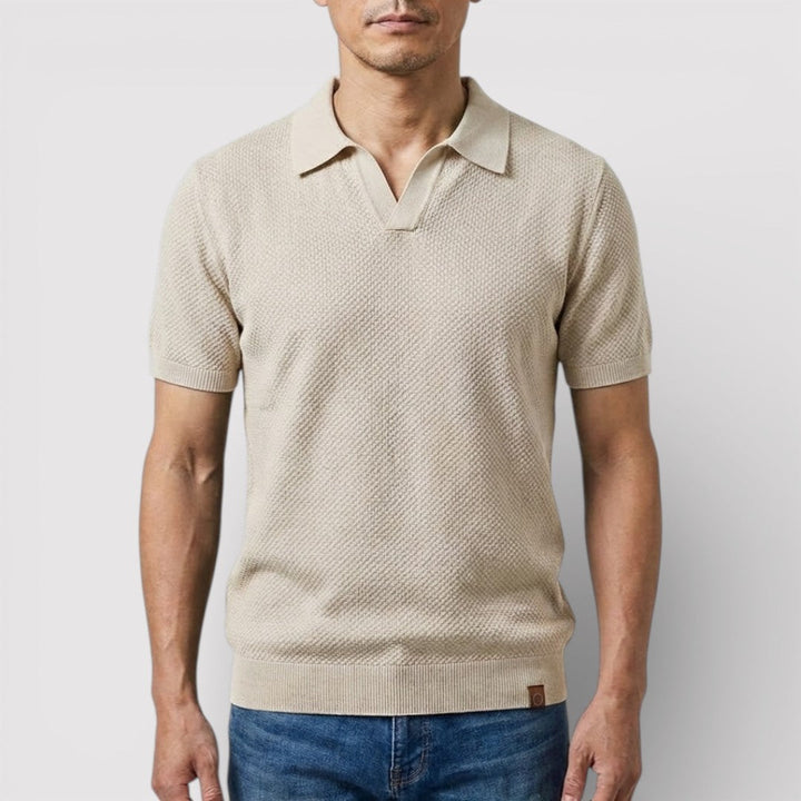 Michael Sydney men's polo shirt without placket, front view