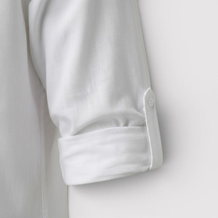 Michael Sydney men's band collar shirt, front view
