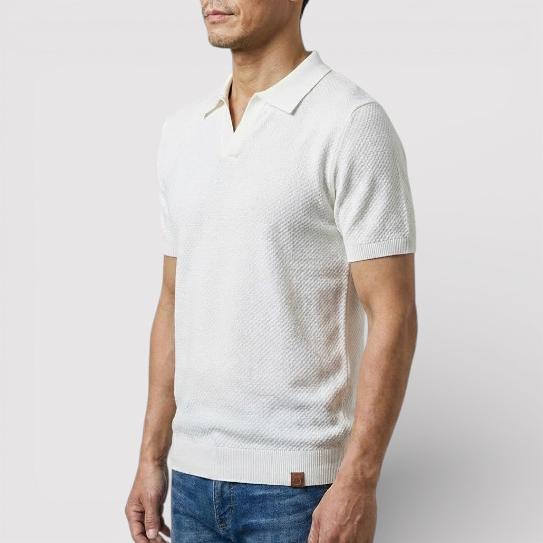 Michael Sydney men's polo shirt without placket, front view