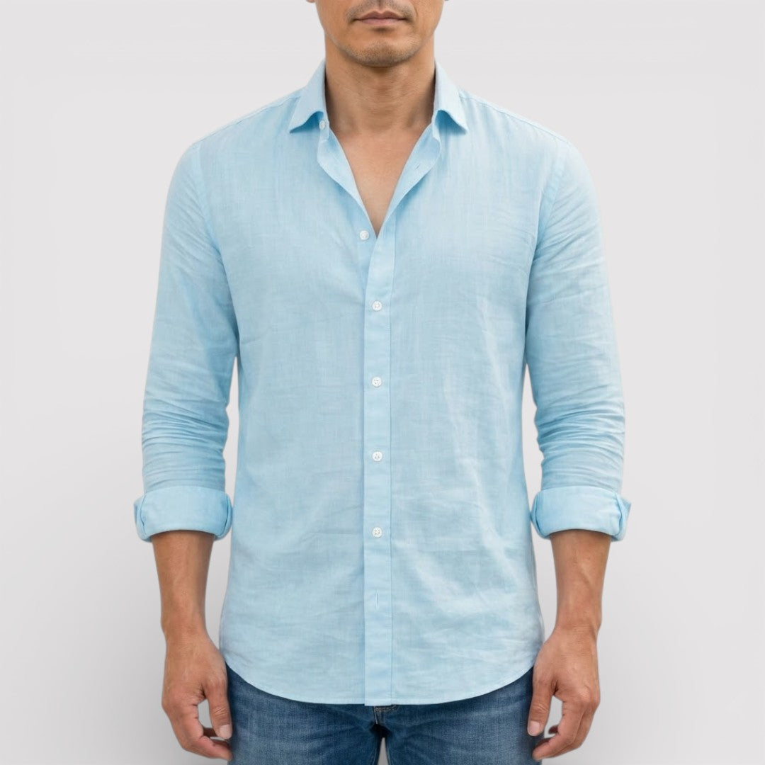 Michael Sydney men's roll-up sleeve shirt, front view
