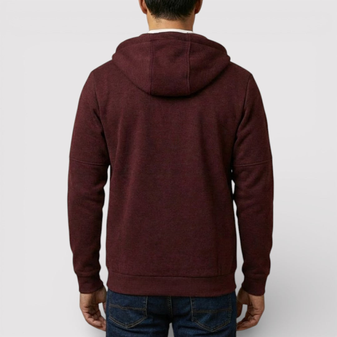 Michael Sydney men's zip hoodie with hood, front view