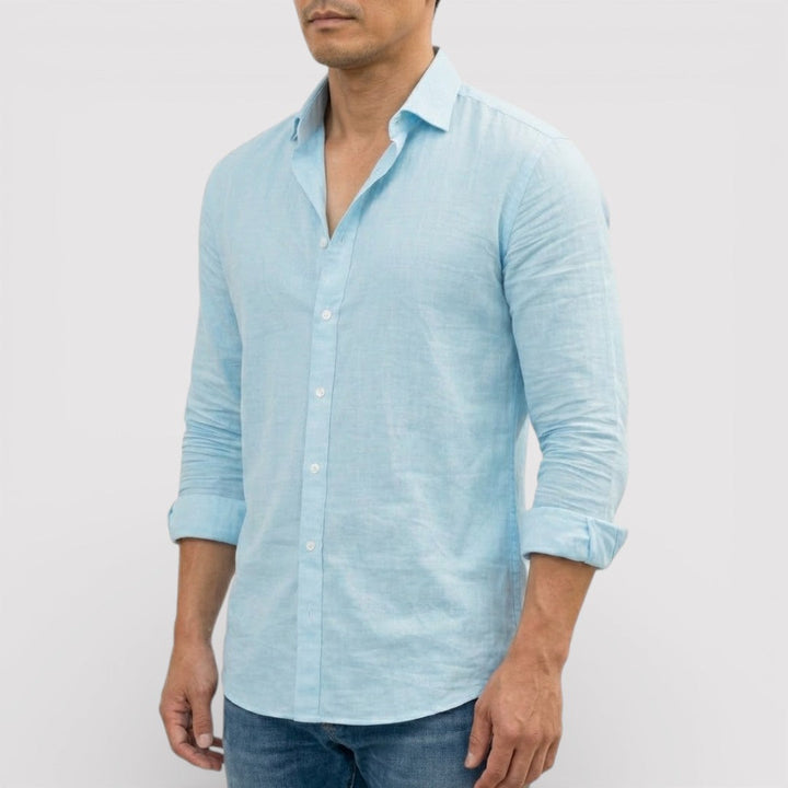 Michael Sydney men's roll-up sleeve shirt, front view