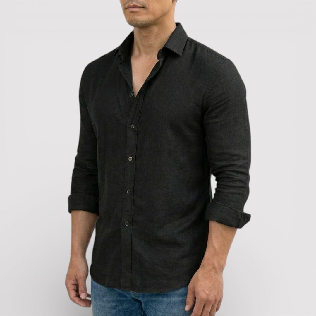 Michael Sydney men's roll-up sleeve shirt, front view