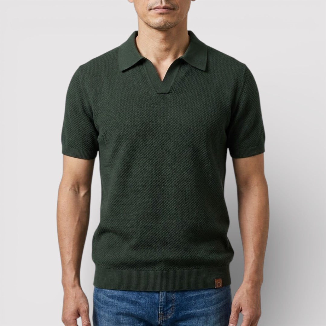 Michael Sydney men's polo shirt without placket, front view