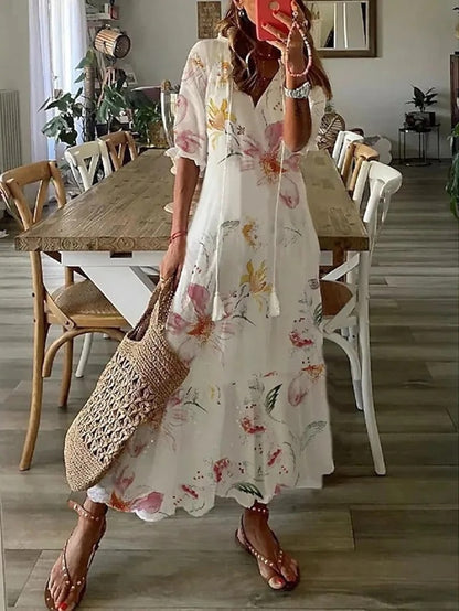 Jacqueline™ | Boho Fringe Maxi Dress