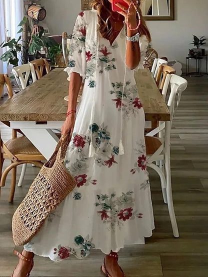Jacqueline™ | Boho Fringe Maxi Dress