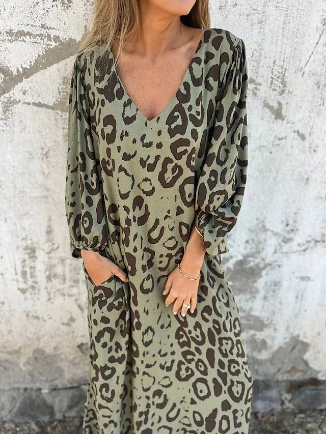Alison™ | Leopard Print Maxi Dress