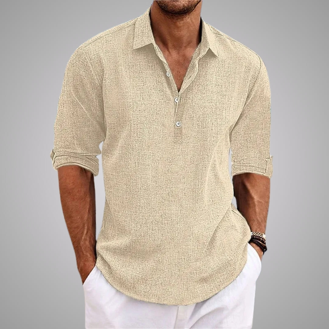 Casual popover shirt in beige