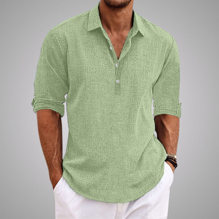 Casual popover shirt in green