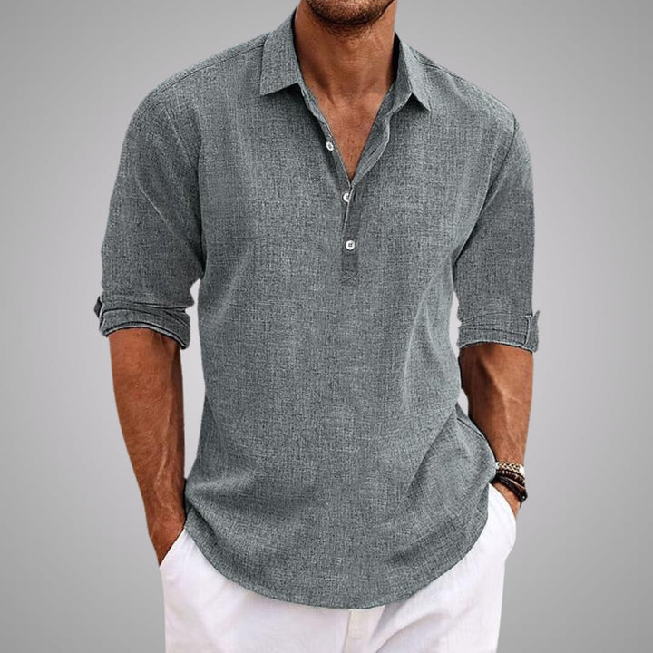 Casual popover shirt in grey