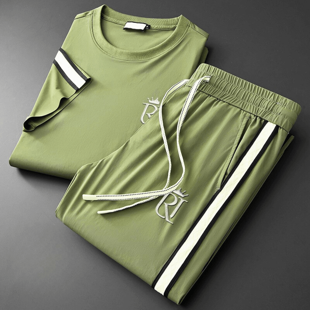 Michael Sydney men's tee and pants set, front view