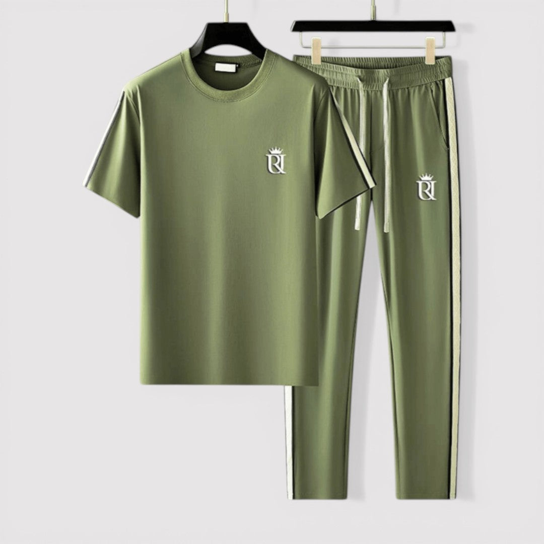 Michael Sydney men's tee and pants set, front view