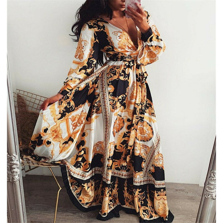 Eileen™ | Vintage Print Maxi Dress