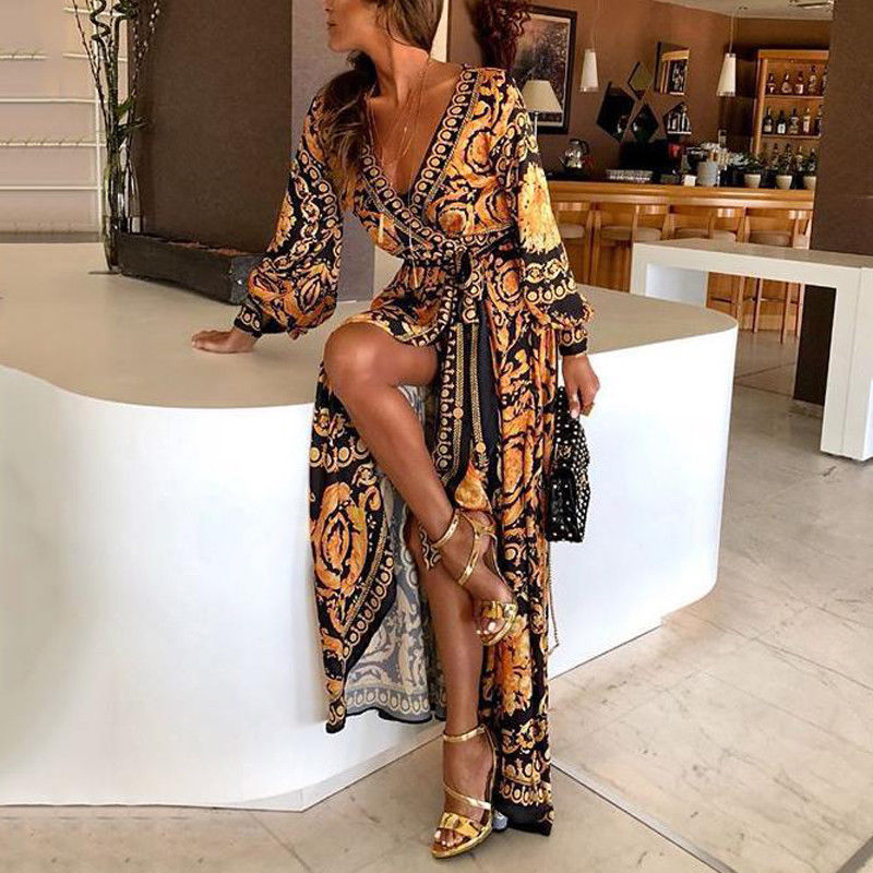 Eileen™ | Vintage Print Maxi Dress