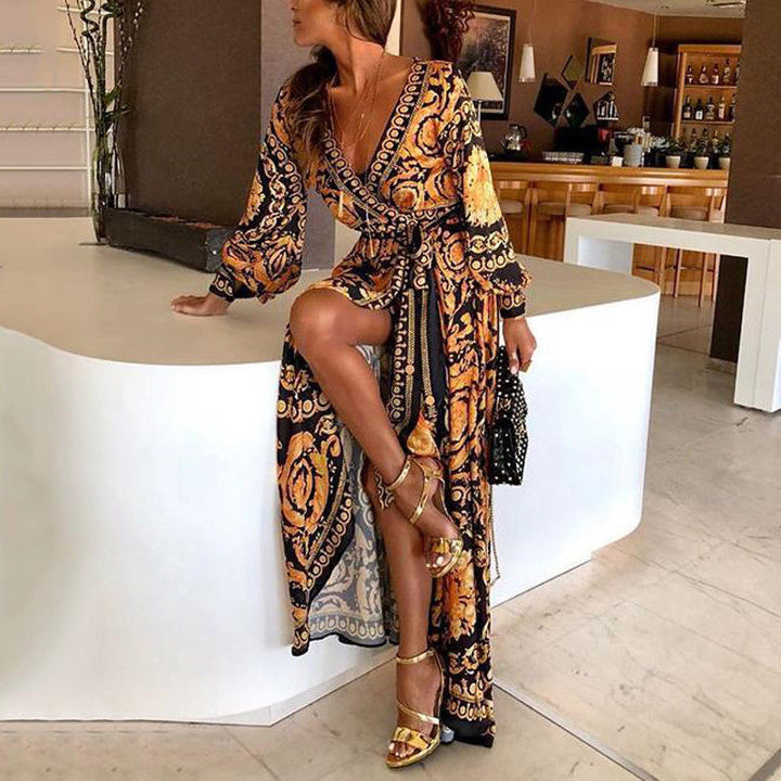 Eileen™ | Vintage Print Maxi Dress