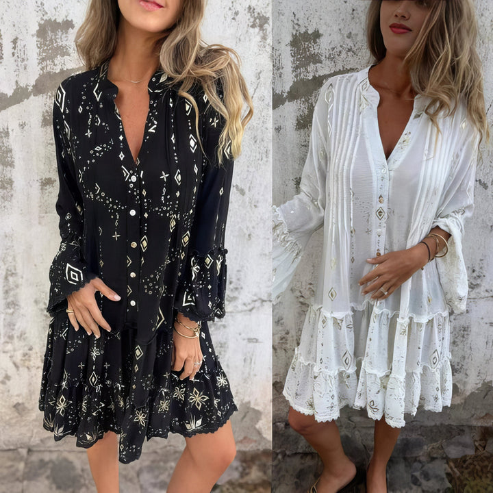 Frances™ | Boho Print Tiered Dress