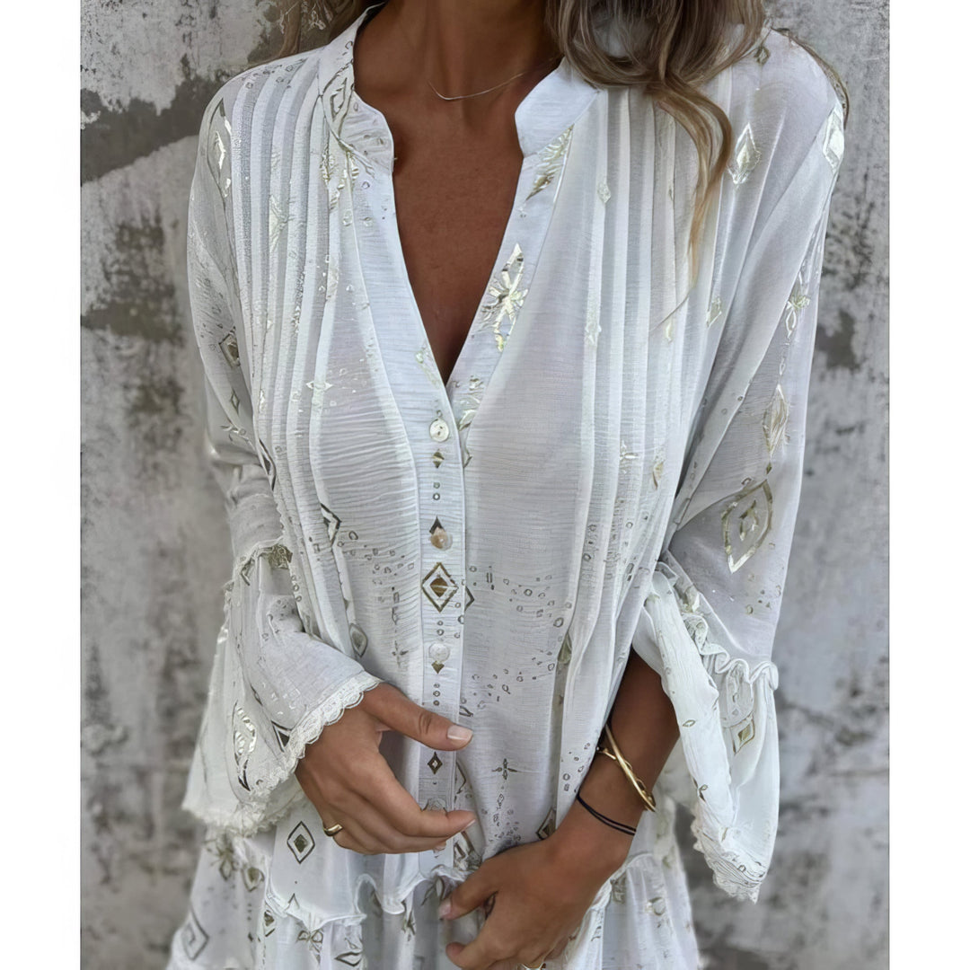 Frances™ | Boho Print Tiered Dress