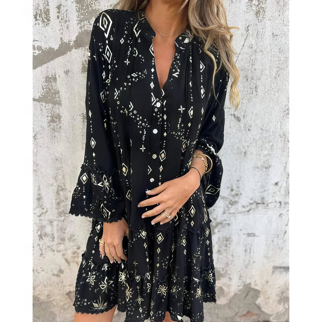 Frances™ | Boho Print Tiered Dress
