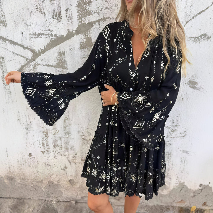 Frances™ | Boho Print Tiered Dress