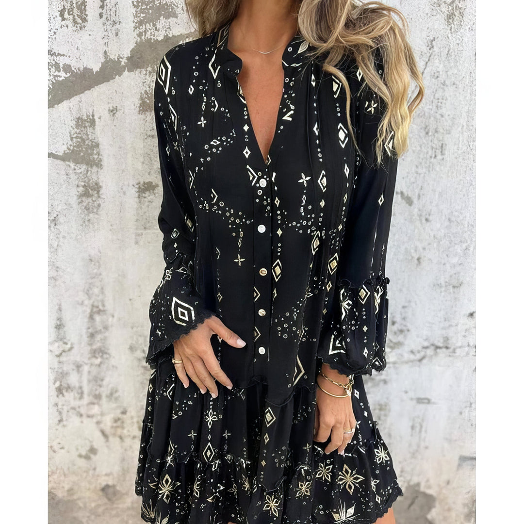 Frances™ | Boho Print Tiered Dress