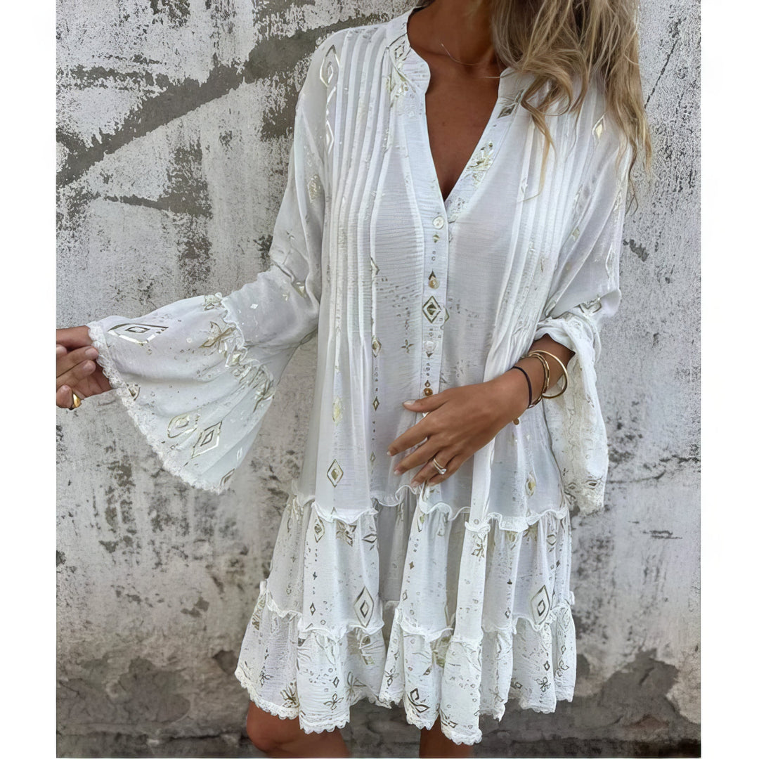 Frances™ | Boho Print Tiered Dress