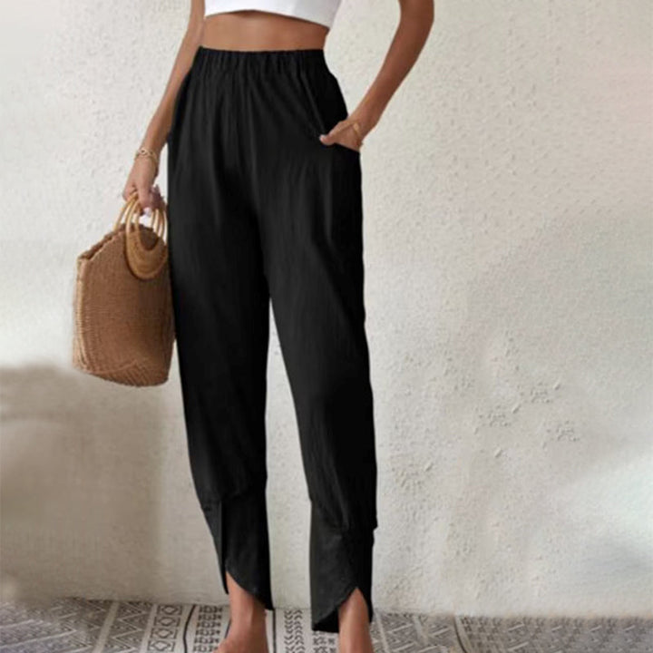Lindsay™ | Slit-Hem Tapered Pants